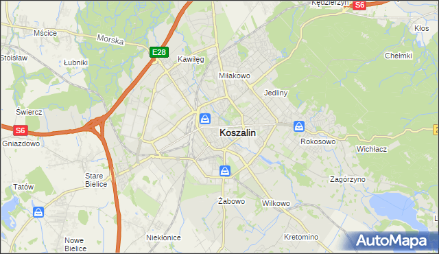 mapa Koszalina, Koszalin na mapie Targeo