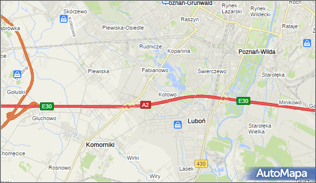 mapa Kotowo gmina Poznań, Kotowo gmina Poznań na mapie Targeo