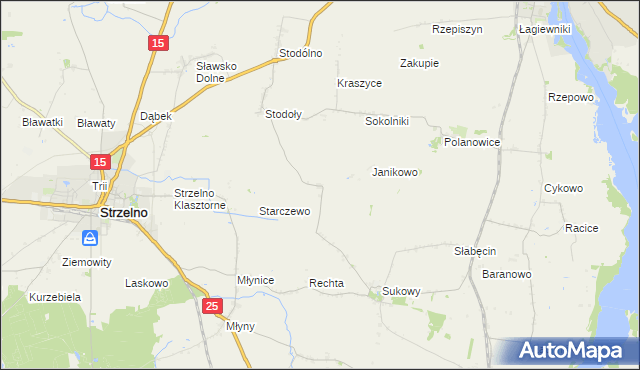 mapa Książ gmina Strzelno, Książ gmina Strzelno na mapie Targeo