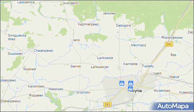 mapa Łankowice, Łankowice na mapie Targeo