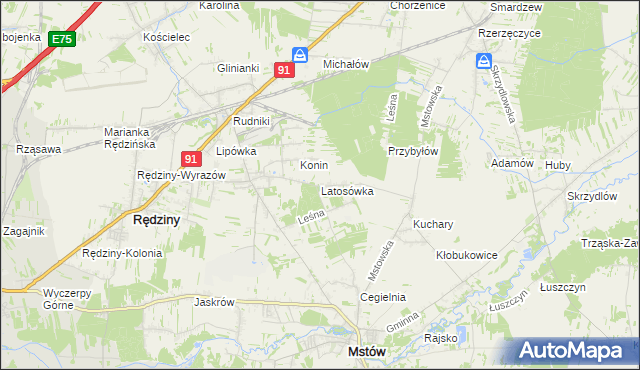 mapa Latosówka, Latosówka na mapie Targeo