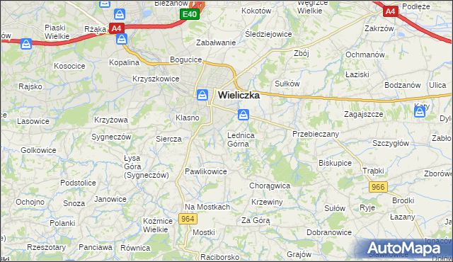 mapa Lednica Górna, Lednica Górna na mapie Targeo