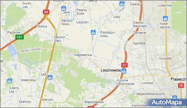 mapa Lesznowola-Pole, Lesznowola-Pole na mapie Targeo