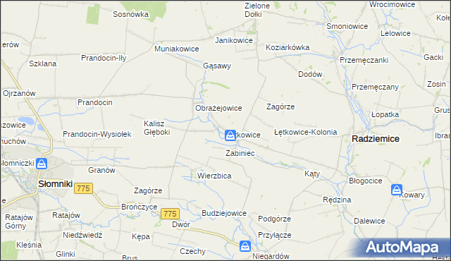 mapa Łętkowice, Łętkowice na mapie Targeo