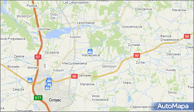 mapa Lisówek gmina Grójec, Lisówek gmina Grójec na mapie Targeo