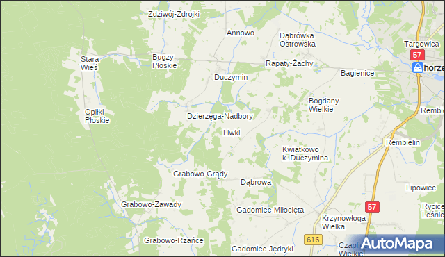 mapa Liwki, Liwki na mapie Targeo