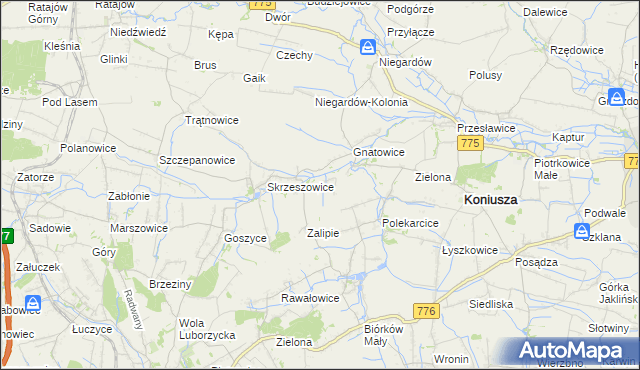 mapa Łososkowice, Łososkowice na mapie Targeo