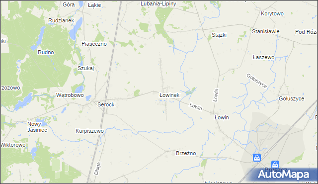 mapa Łowinek, Łowinek na mapie Targeo