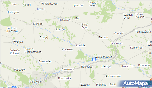 mapa Łowinia, Łowinia na mapie Targeo