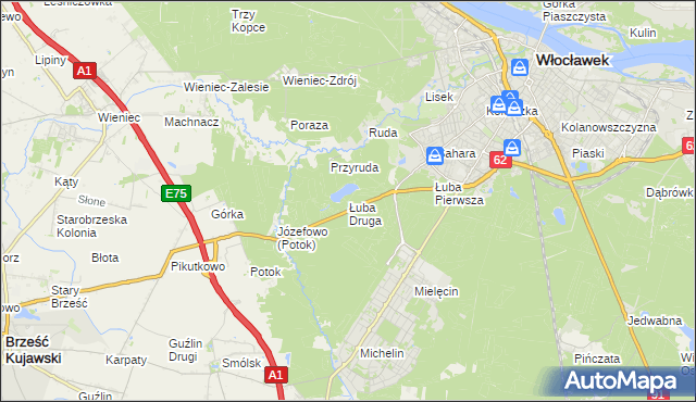 mapa Łuba Druga, Łuba Druga na mapie Targeo