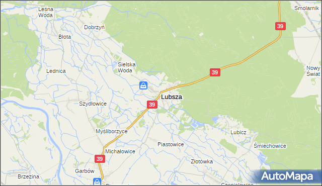 mapa Lubsza powiat brzeski, Lubsza powiat brzeski na mapie Targeo