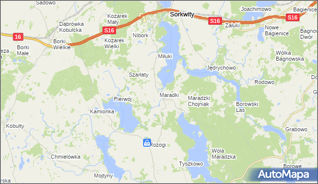 mapa Maradki, Maradki na mapie Targeo