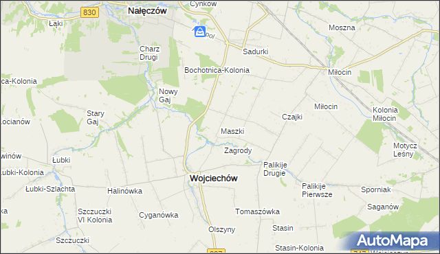 mapa Maszki, Maszki na mapie Targeo