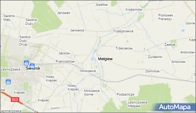mapa Mełgiew, Mełgiew na mapie Targeo