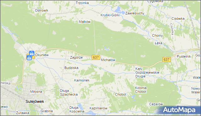 mapa Michałów gmina Halinów, Michałów gmina Halinów na mapie Targeo