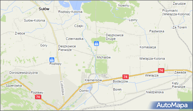 mapa Michalów gmina Sułów, Michalów gmina Sułów na mapie Targeo