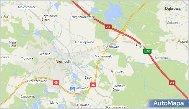 mapa Michałówek gmina Niemodlin, Michałówek gmina Niemodlin na mapie Targeo