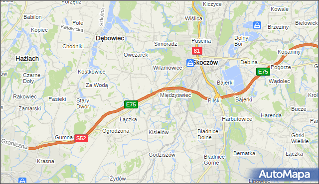 mapa Międzyświeć, Międzyświeć na mapie Targeo