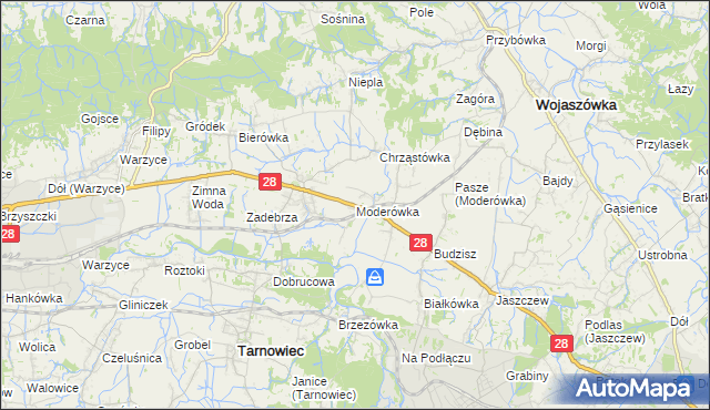 mapa Moderówka, Moderówka na mapie Targeo