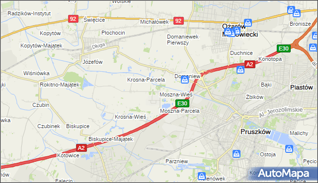 mapa Moszna-Wieś, Moszna-Wieś na mapie Targeo