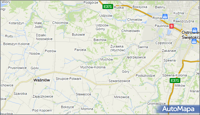 mapa Mychów, Mychów na mapie Targeo