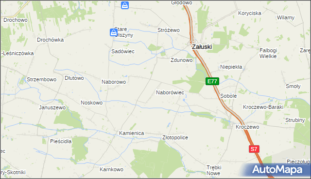 mapa Naborówiec, Naborówiec na mapie Targeo