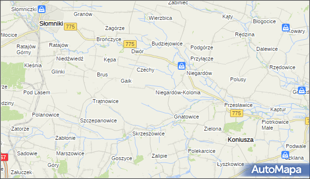 mapa Niegardów-Kolonia, Niegardów-Kolonia na mapie Targeo