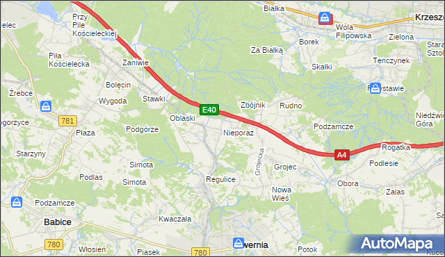 mapa Nieporaz, Nieporaz na mapie Targeo