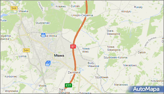 mapa Nowa Wieś gmina Szydłowo, Nowa Wieś gmina Szydłowo na mapie Targeo