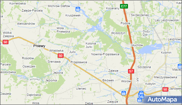 mapa Nowina-Przęsławice, Nowina-Przęsławice na mapie Targeo