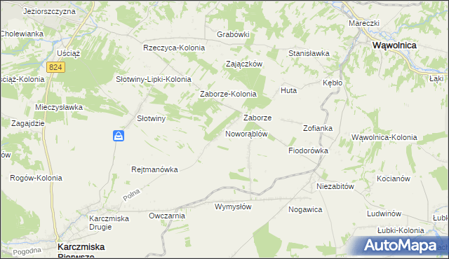 mapa Noworąblów, Noworąblów na mapie Targeo