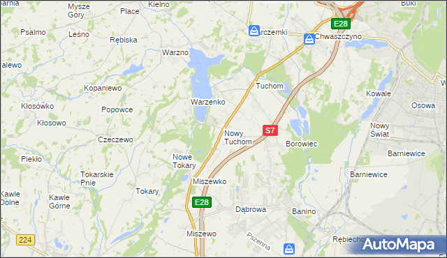 mapa Nowy Tuchom, Nowy Tuchom na mapie Targeo