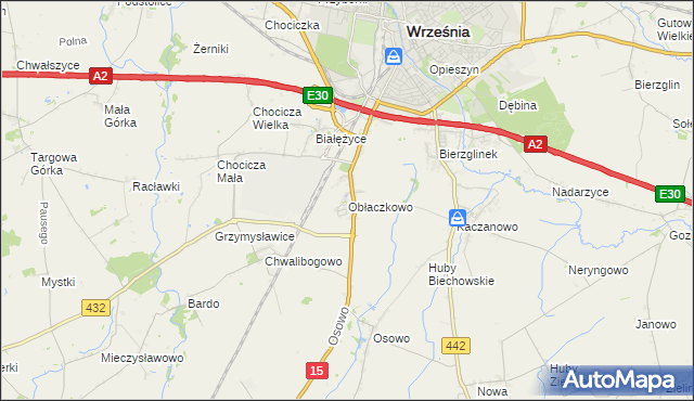 mapa Obłaczkowo, Obłaczkowo na mapie Targeo