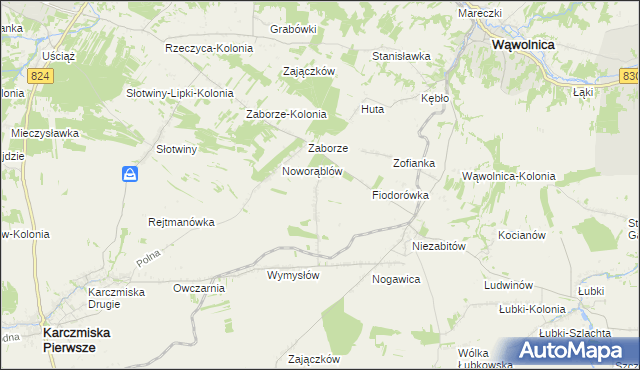 mapa Obliźniak, Obliźniak na mapie Targeo