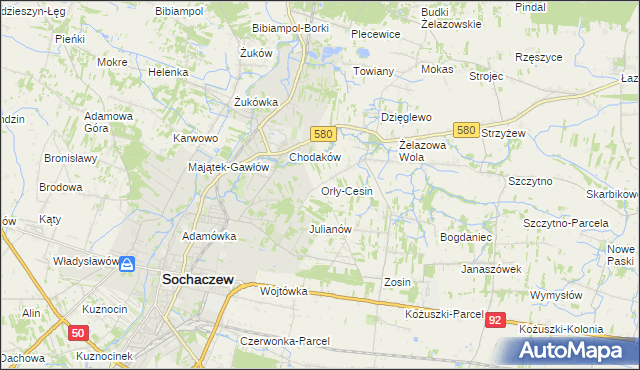 mapa Orły-Cesin, Orły-Cesin na mapie Targeo