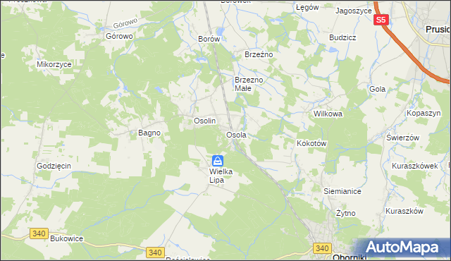 mapa Osola, Osola na mapie Targeo