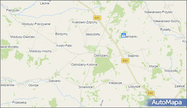 mapa Ostrożany, Ostrożany na mapie Targeo