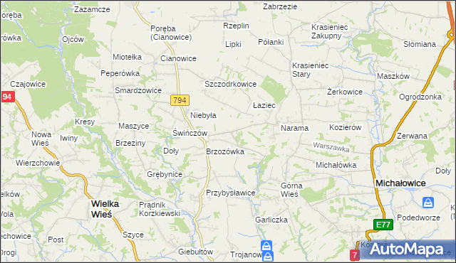 mapa Owczary gmina Zielonki, Owczary gmina Zielonki na mapie Targeo