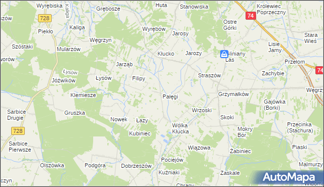 mapa Pałęgi, Pałęgi na mapie Targeo