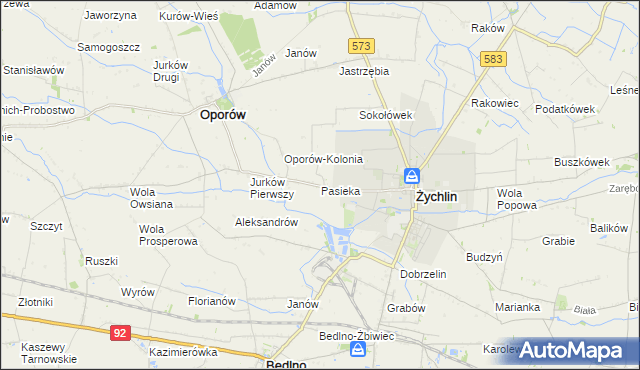mapa Pasieka gmina Żychlin, Pasieka gmina Żychlin na mapie Targeo