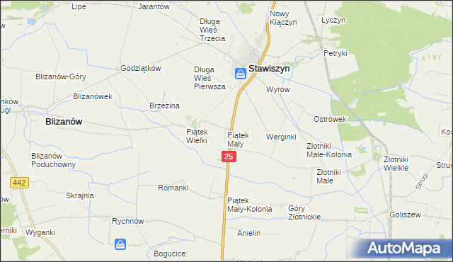 mapa Piątek Mały, Piątek Mały na mapie Targeo