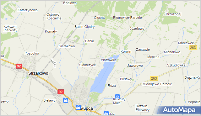 mapa Piotrowice gmina Słupca, Piotrowice gmina Słupca na mapie Targeo