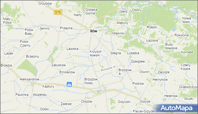 mapa Piskorzec gmina Iłów, Piskorzec gmina Iłów na mapie Targeo