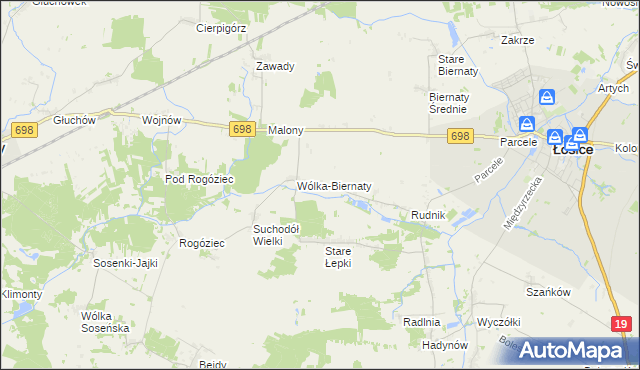 mapa Płosodrza, Płosodrza na mapie Targeo