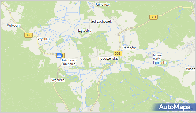 mapa Pogorzeliska, Pogorzeliska na mapie Targeo