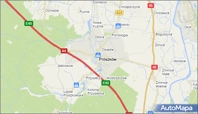 mapa Prószków, Prószków na mapie Targeo