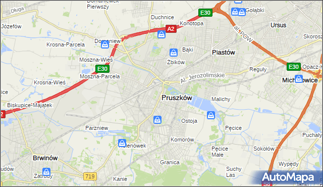 mapa Pruszków, Pruszków na mapie Targeo