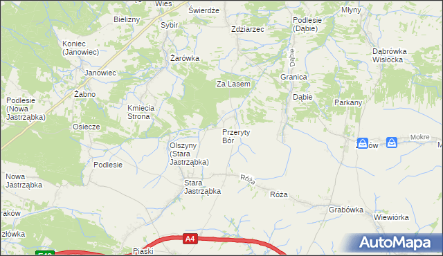 mapa Przeryty Bór, Przeryty Bór na mapie Targeo