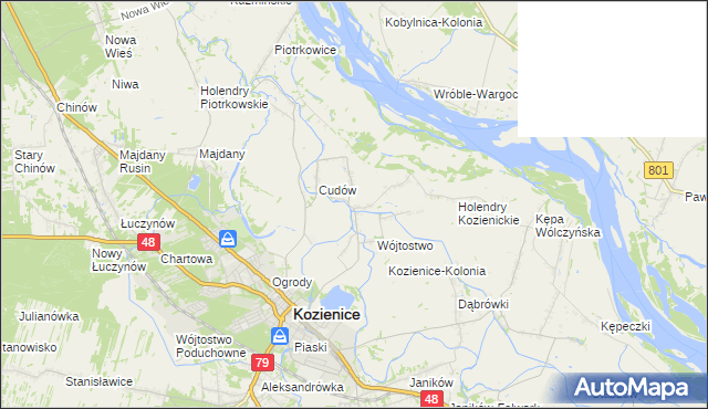 mapa Przewóz gmina Kozienice, Przewóz gmina Kozienice na mapie Targeo