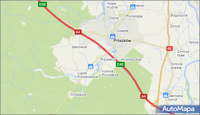 mapa Przysiecz, Przysiecz na mapie Targeo